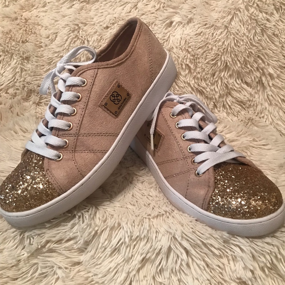 Rose gold tennis shoes!